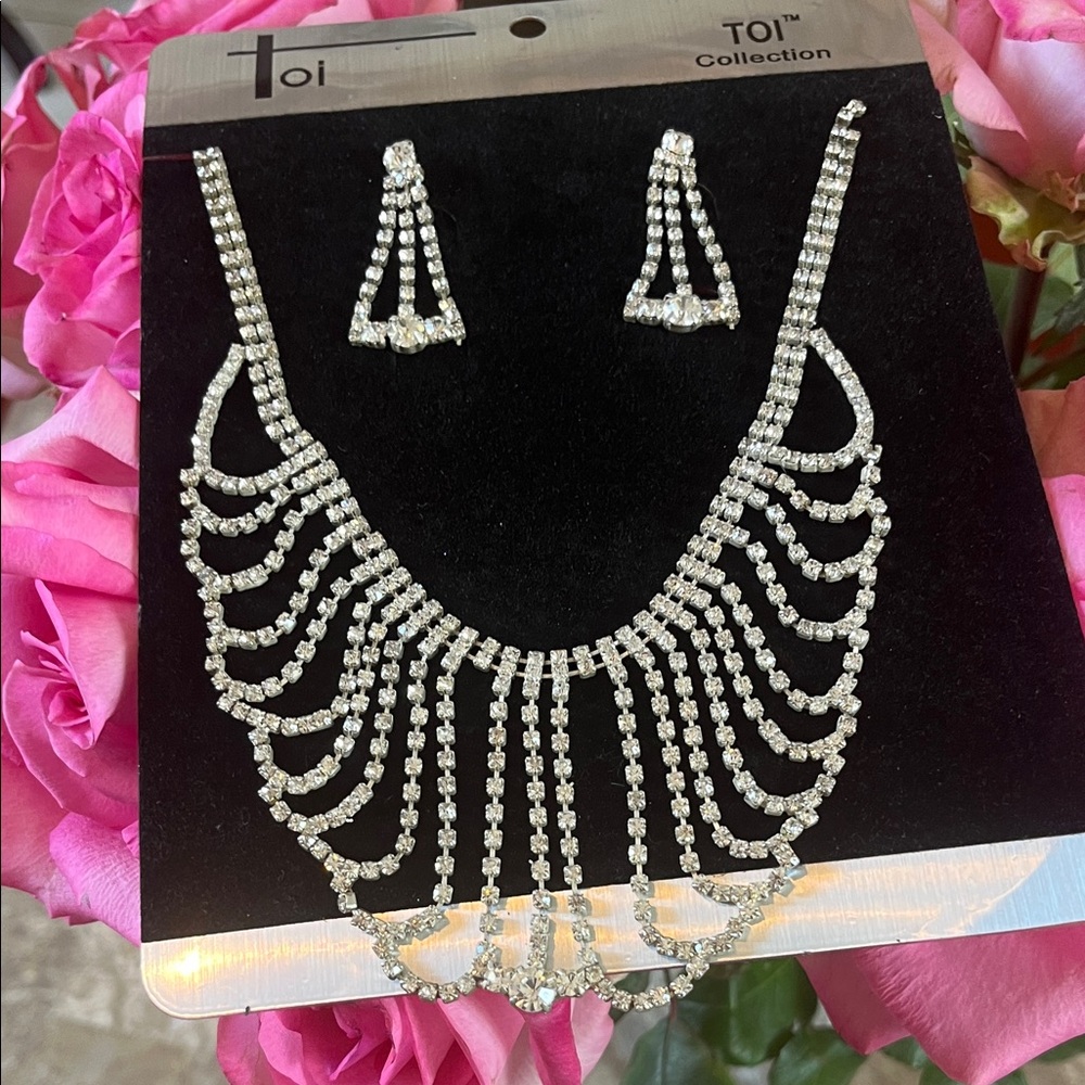 Tolani Silver Necklace and Earring Set